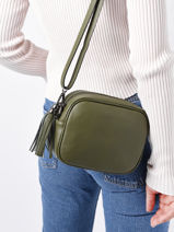Cross Body Tas Caviar Leder Milano Groen caviar CA2006N-vue-porte