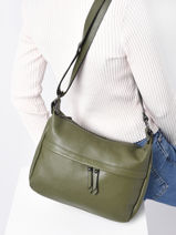 Sac Bandouliere Caviar Cuir Milano Vert caviar CA20075N-vue-porte