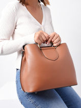 Handtas Caviar Leder Milano Bruin caviar CA22063-vue-porte