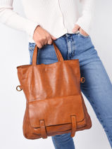 Sac  Dos/sac Shopping Dewashed Cuir Milano Marron dewashed DE22062-vue-porte