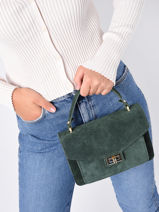 Sac  Main Velvet Cuir Milano Vert velvet VE21061G-vue-porte