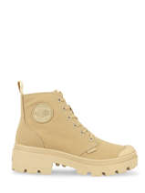 Bottines Pallabase Twill 227 Palladium Beige women 96907227