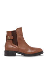 Enkellaarsjes Uit Leder Tommy hilfiger Bruin women 6749GVI