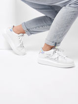 Sneakers Kapri Signature En Cuir Karl lagerfeld Blanc women KL62510A-vue-porte