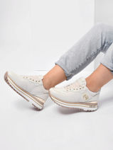 Sneakers Maxi Wonder 1 Uit Leder Liu jo Beige women BF2095P0-vue-porte