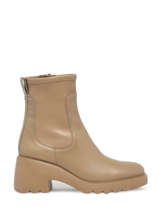 Link Enkellaarsjes Uit Leder Unisa Beige women LINK