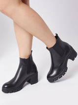 Chelsea Boots Met Hak Uit Leder Tamaris Zwart women 29-vue-porte