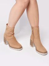 Bottes  Talon En Cuir En Cuir Tamaris Marron women 29-vue-porte