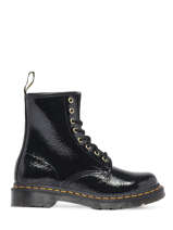 Enkellaarsjes 1460 Black Distressed Patent Uit Leder Dr martens Zwart women 27774001