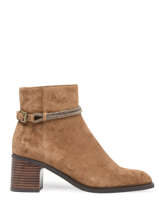 Bottines  Talon Vino En Cuir Mam