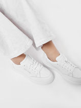 Th Signature Sneakers Uit Leder Tommy hilfiger Wit women 6665YBR-vue-porte
