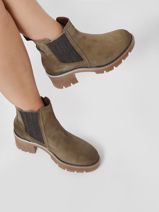 Chelsea Boots Met Hak Uit Leder Tamaris Groen women 29-vue-porte