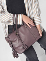 Shoppingtas Tradition Leder Etrier Violet tradition EHER24-vue-porte
