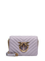 Sac Bandoulière Love Mini Click Chevron Cuir Pinko Violet love bag quilt 1P22UR