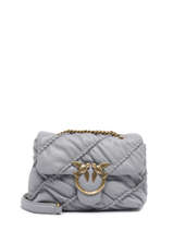 Sac Bandoulire Mini Love Bag Ruffles Cuir Pinko Violet love bag ruffle 1P22W8
