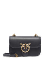 Sac Bandoulire Classic Love Baby Bell Cuir Pinko Noir love bag icon 1P22U0
