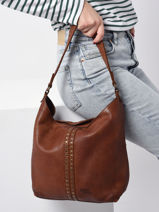 Schoudertas Berlin Leder Basilic pepper Bruin berlin BBER02-vue-porte