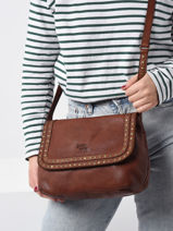 Cross Body Tas Berlin Leder Basilic pepper Bruin berlin BBER03-vue-porte