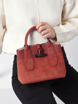 Longchamp Roseau soft Sac porté main Rouge-vue-porte
