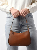 Sac Port� �paule Danni 26 Cuir Lauren ralph lauren Marron danni 31883768-vue-porte