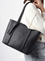 Sac Shopping Small Cabas Cuir Nathan baume Noir nathan 6-vue-porte