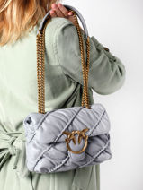 Sac Bandoulière Mini Love Bag Ruffles Cuir Pinko Violet love bag ruffle 1P22W8-vue-porte