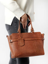 Handtas Casual Carly Leder Burkely Bruin casual carly 29-vue-porte