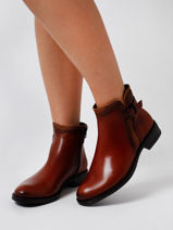 Bottines En Cuir Dorking Marron women D8901-vue-porte