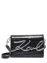Sac bandoulire k/signature croco cuir-KARL LAGERFELD