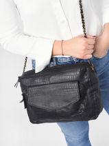 Cross Body Tas Naina Leder Pieces Zwart naina 17122474-vue-porte