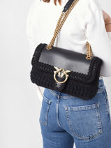 26e-001p22sq Love Bag Puff Cuir Pinko Noir love bag puff 1P22SQ-vue-porte