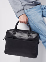 Porte Documents (main) Lancaster Noir soft vintage homme 31-vue-porte