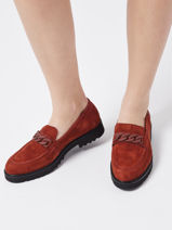 Mocassins Salka Velcalf Uit Leder Mephisto Groen women V-vue-porte