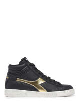 Sneakers Game L High Waxed Uit Leder Diadora Zwart unisex LBPQR4