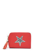 Porte-monnaie Porte-cartes Miniprix Rouge star 78SM2264