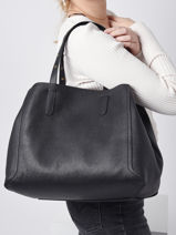 Schoudertas A4 Formaat D Light Leder Gerard darel Zwart d light A440-vue-porte