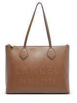 Sac Cabas Essential Tote Cuir Lancel Marron essential tote A12135