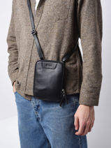 Sac Bandoulire S Foulonn Cuir Etrier Marron foulonne EFOU728S-vue-porte