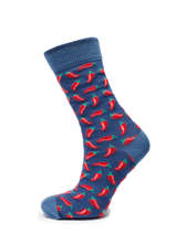Chaussettes Cabaia Bleu socks men BLA-vue-porte