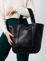 Sac Port paule A4 Factory Basilic pepper Noir factory BFAC01-vue-porte
