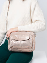 Cross Body Tas Naina Leder Pieces Roze naina 17087872-vue-porte