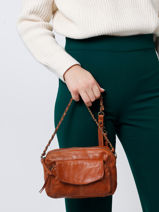 Sac Bandouliere Naina Cuir Pieces Orange naina 17063358-vue-porte