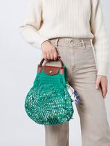 Longchamp Le pliage filet Besace Vert-vue-porte