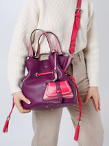 Sac Seau M Premier Flirt Cuir Lancel Violet premier flirt A10531-vue-porte