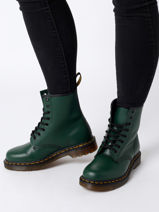 Bottines 1460 Green Smooth En Cuir Dr martens Vert unisex 11822207-vue-porte