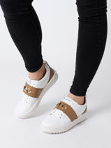 Sneakers Emmett Strap En Cuir Michael kors Marron women F2EMFS1L-vue-porte