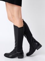 Bottes Cavalires En Cuir En Cuir Tamaris Noir women 29-vue-porte