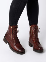 Enkellaarsjes Uit Leder Gabor Bruin women 55-vue-porte