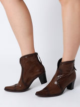 Bottines  Talon Daisy En Cuir Dorking Marron women D6034-vue-porte