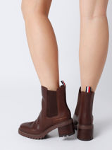 Bottines  Talon En Cuir Tommy hilfiger Marron women 6737GT7-vue-porte